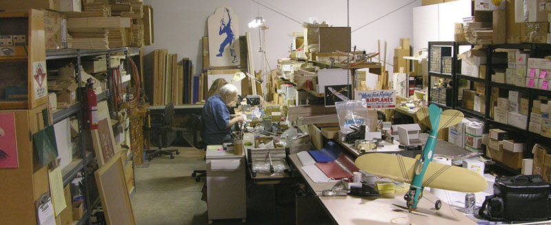 Frank Macy in his shop for American Junior in 2007