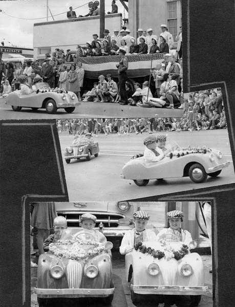 American Junior Jaguar model car in the Rose Festival Parade in Portland, Oregon - 1950's