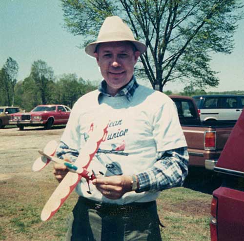 James Duckworth with his Firebebe an .020 powered mineature Fireball