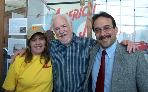 Katherine Huit, Frank Macy and Laureano Mier at the Jim Walker 101st Birthday celebration