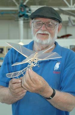 Gil Coughlin flies his ornithopters at the Jim Walker 101 birthday event