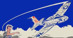The Jim Walker 74 Fighter is shown in vintage American Junior artwork