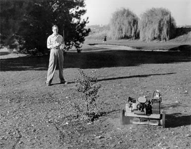 Jim Walker and his Radio Control Lawnmower